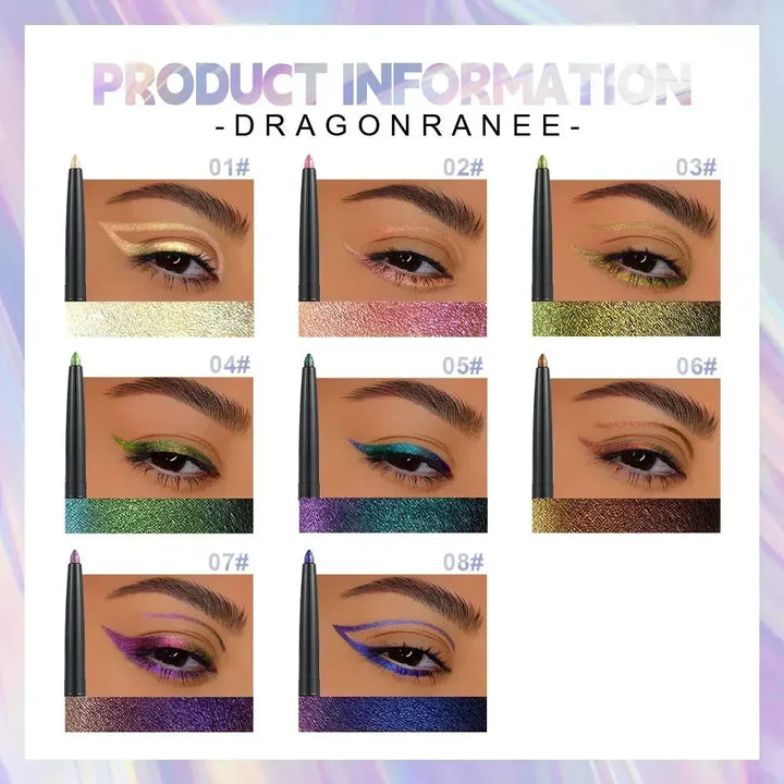 Rynx | Glitter Aurora Eyeliner Pencil Multi Chrome Eyeliner Long-lasting shiny metallic eyeshadow Lying silk caterpillar Green Purple Makeup pigment