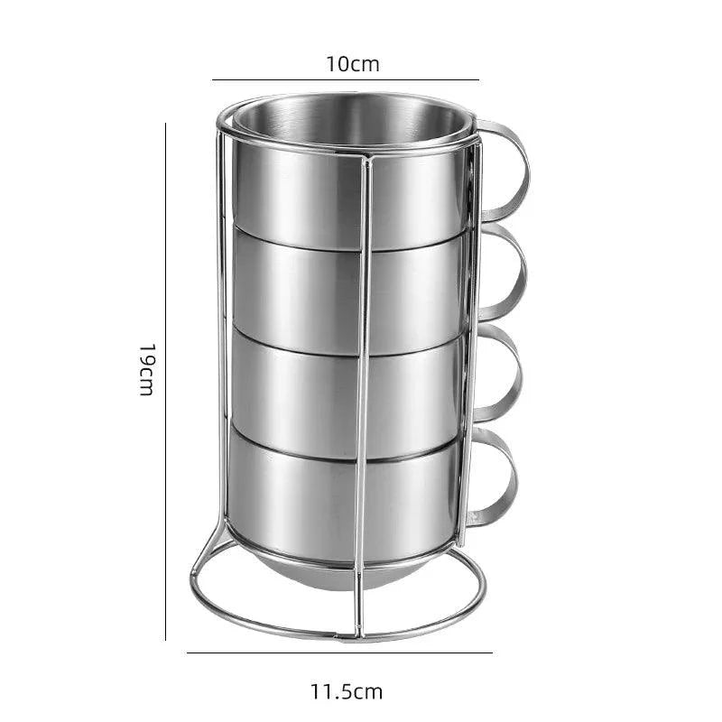 Lisslune | Elegant 6-piece set of insulated stainless steel tea cups for home and social gatherings