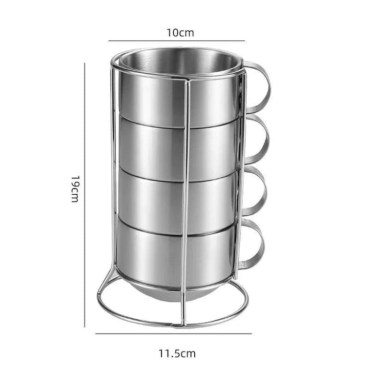 Lisslune | Elegant 6-piece set of insulated stainless steel tea cups for home and social gatherings