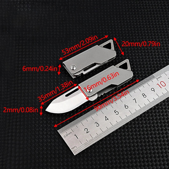 Lisslune | Mini Portable Stainless Steel Folding Knife – Outdoor EDC Camping, Self-Defense, and Emergency Survival Key knife
