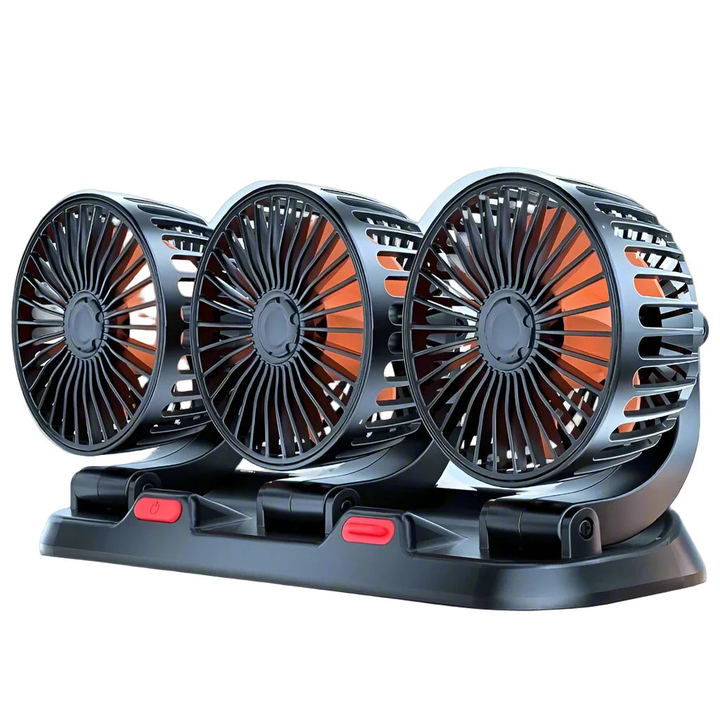 Lisslune | 360° Adjustable 3-Head Car Fan USB/12V/24V – AirFlow