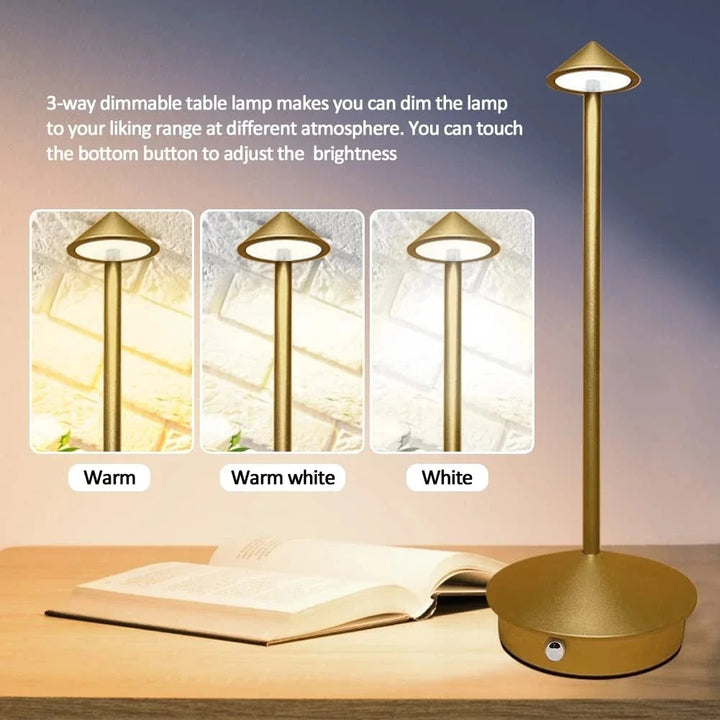 Lisslune | Rechargeable Table Lamp Creative Dining Room Touch Led Hotel Bar Coffee Pina Pro Table Lamp Decorative Desk Lamp
