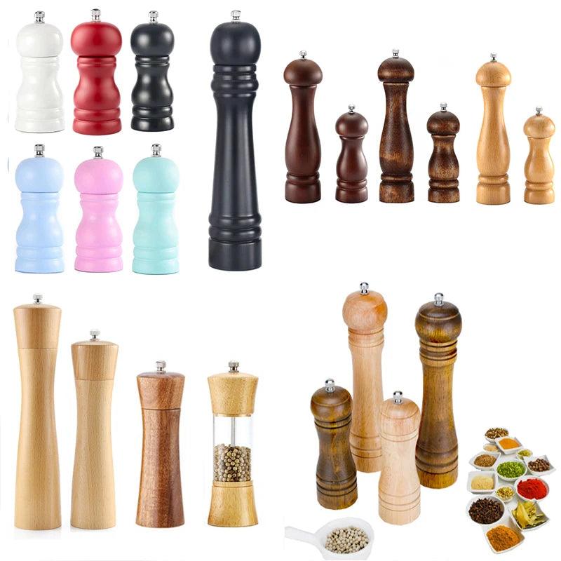 Lisslune | Elegant adjustable salt and pepper mill set made of solid wood for outdoor dining