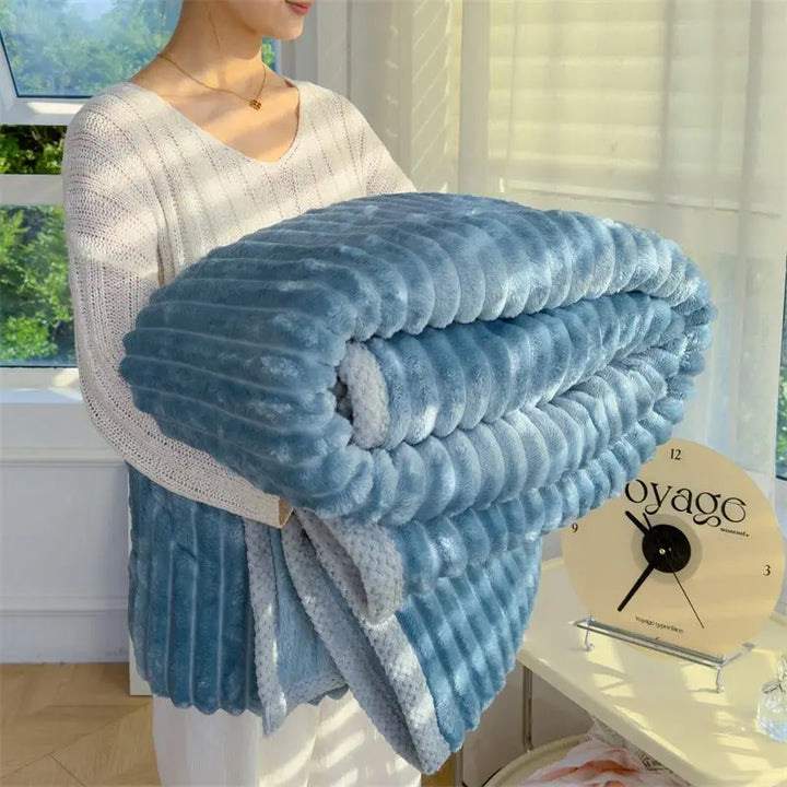 Rynx Velvet Coral Velour Small Blanket Single Room Climate Blanket Rabbit Velour Blanket Office Nap Blanket