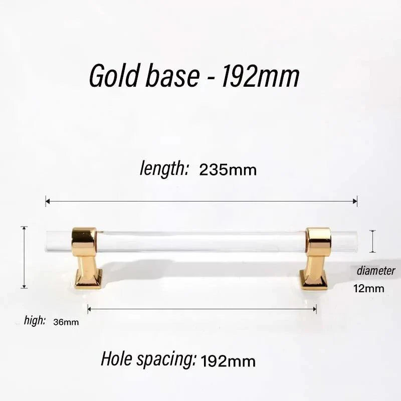 Lisslune | Luxurious gold acrylic drawer knobs with crystal embellishments - Stylish cabinet handles