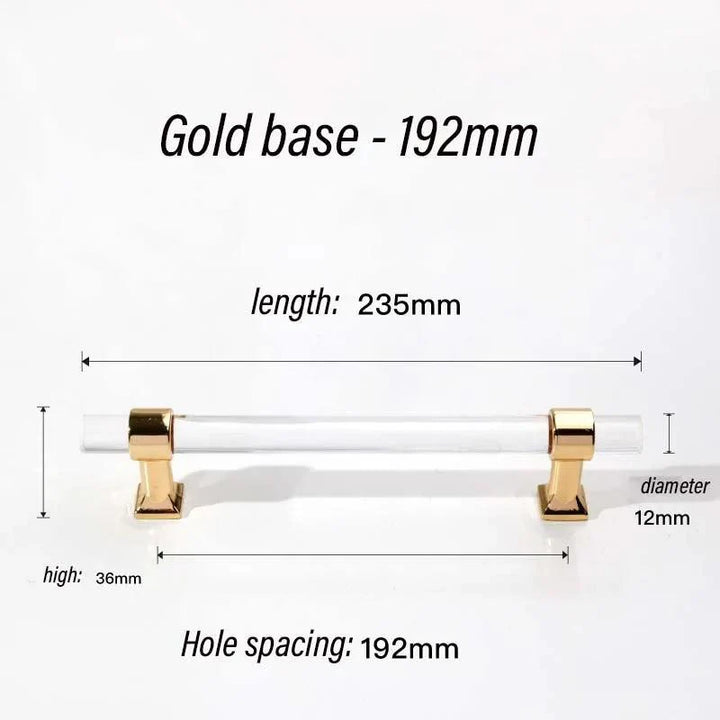 Lisslune | Luxurious gold acrylic drawer knobs with crystal embellishments - Stylish cabinet handles