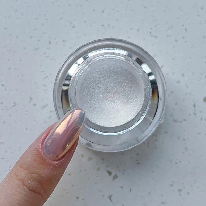 Rynx | 1jar Plating Aurora Chrome Nail Powder High Gloss Moonlight Mirror Fine Glitter Pigment Aurora Pearl Rub Dust Chrome Nails