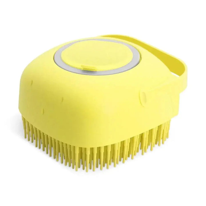 Lisslune | Silicone Pet Grooming Brush with Shampoo Dispenser - 2.7 oz Capacity for Easy Bathing