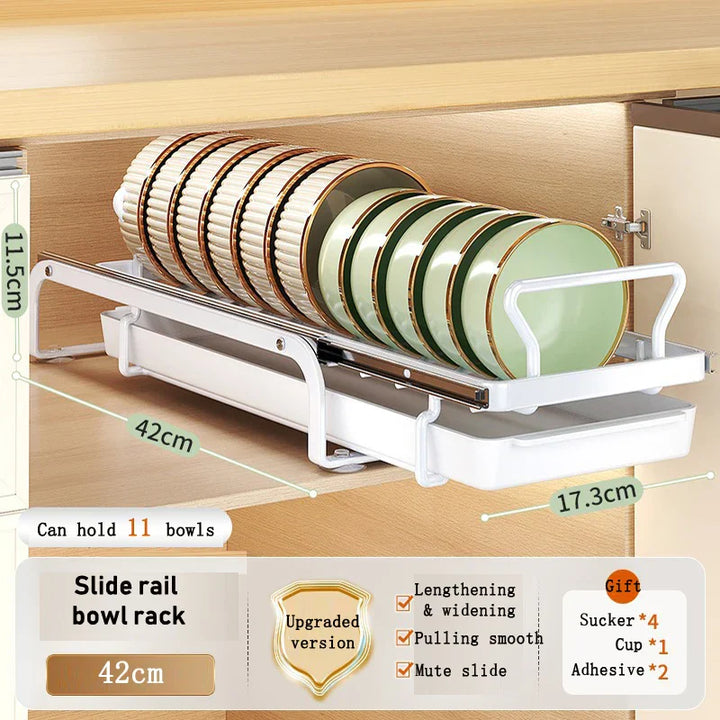 Lisslune | Kitchen Cabinet Sliding Storage Dish Rack