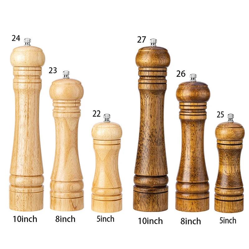 Lisslune | Elegant adjustable salt and pepper mill set made of solid wood for outdoor dining