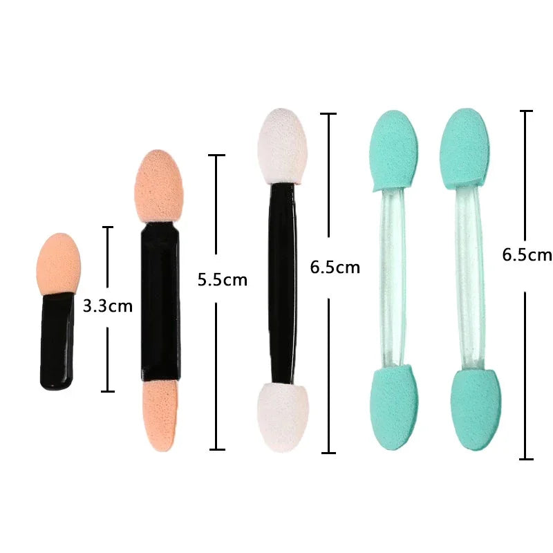 Rynx | 10/100 pcs Small Portable Eyeshadow Applicators in Bulk Double Sponge Eyeshadow Brush Makeup Tools Double-Headed Eyeshadow Brush