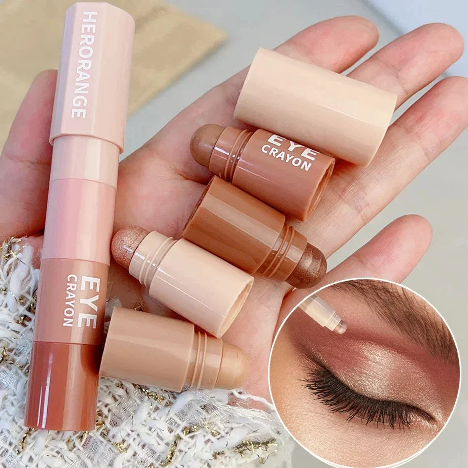 Rynx | 4 In 1 Pearl Eye Makeup Pencil Glitter Silk Moth Liner Highlighter Pencil Long-lasting Matte Shimmer Eye Pencil Eye Makeup Cosmetics