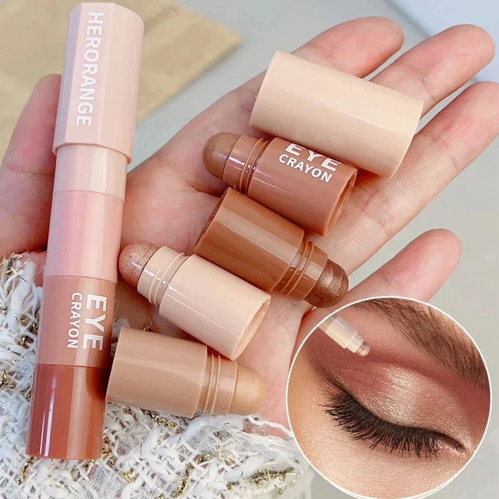 Rynx | 4 In 1 Pearl Eye Makeup Pencil Glitter Silk Moth Liner Highlighter Pencil Long-lasting Matte Shimmer Eye Pencil Eye Makeup Cosmetics