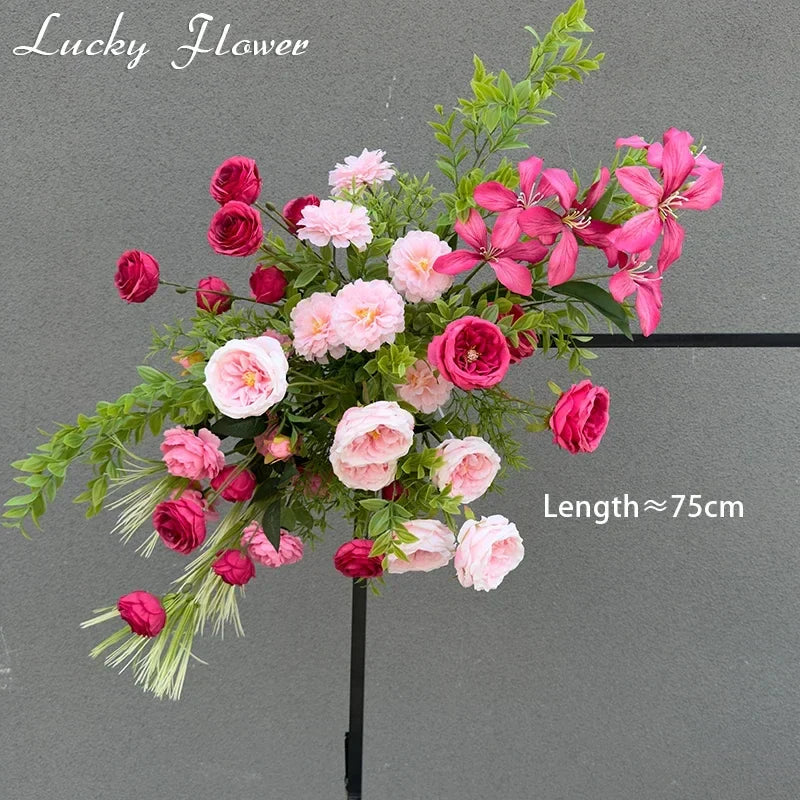 Rynx | Artificial Flowers Wedding Decoration Hanging Flower Row Background Arch Decor Aisle Flower Ball Floral Backdrop Arrangement