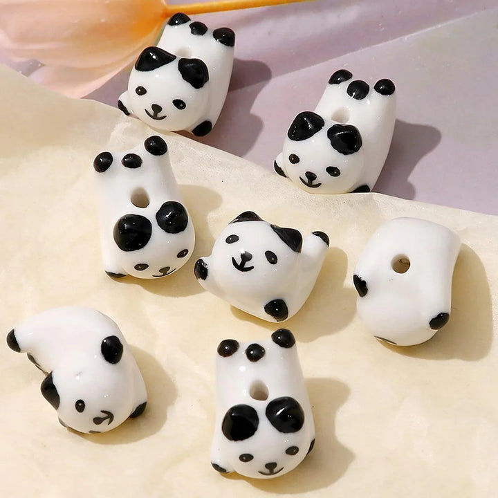 Lisslune | Charming anime-inspired lucky cat ceramic beads for creative jewelry projects - 15x21mm porcelain essentials with vertical hole