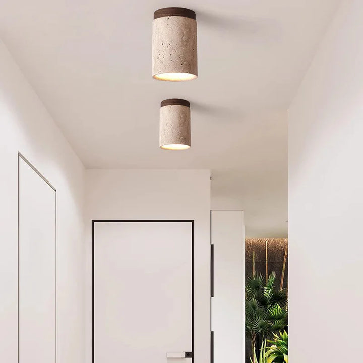 Lisslune | LysSten – Built-in travertine chandelier for hallways and staircases