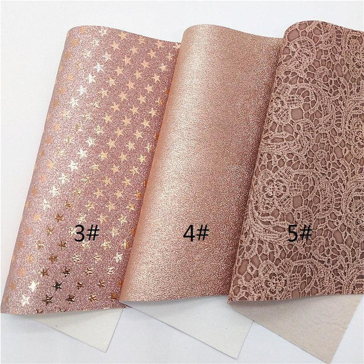 Lisslune | Sparkling Rose Gold Glitter Leather Craft Sheet - Transform Your DIY Projects with Elegance