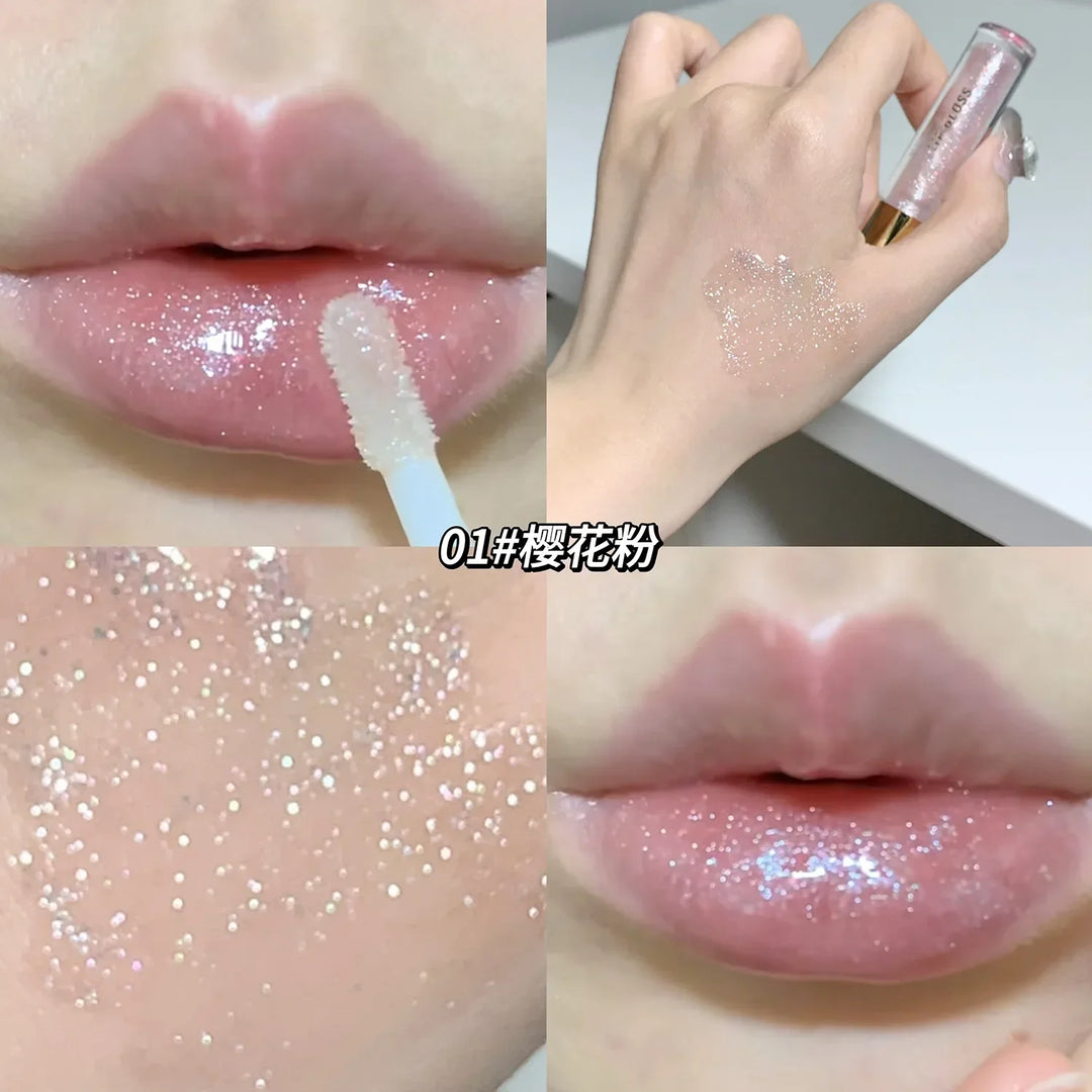 Rynx | Glitter Lip Gloss Liquid Lipstick Moisturizing Plumping Lip Shine High Gloss Sparkling Lip Gloss Shade Korean Makeup Cosmetics