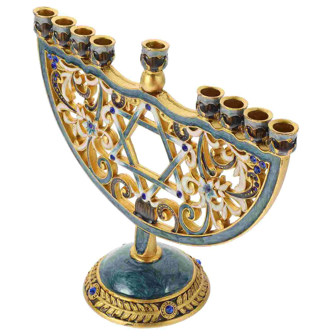 Lisslune | Auriona Menorah Candle Holder | Chanukah Candelabrum & Table Decoration | Wedding & Holiday Decoration | Luxurious Elegance