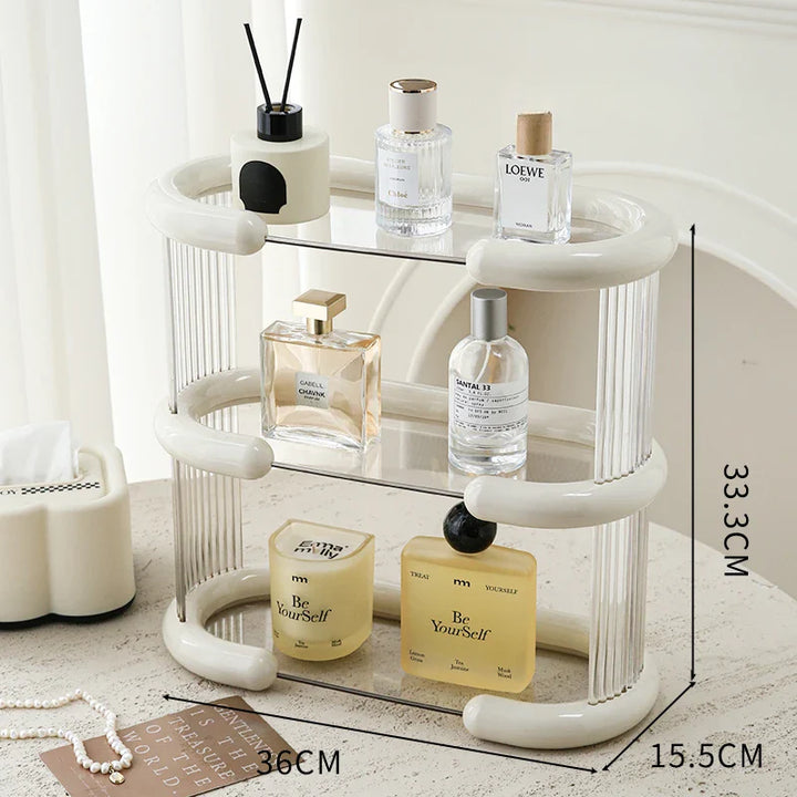 Rynx | Acrylic Perfume Storage Organizer Shelf Multi-Layer Doll Display Stand Holder Transparent Desk Hall Storage Box Organizer