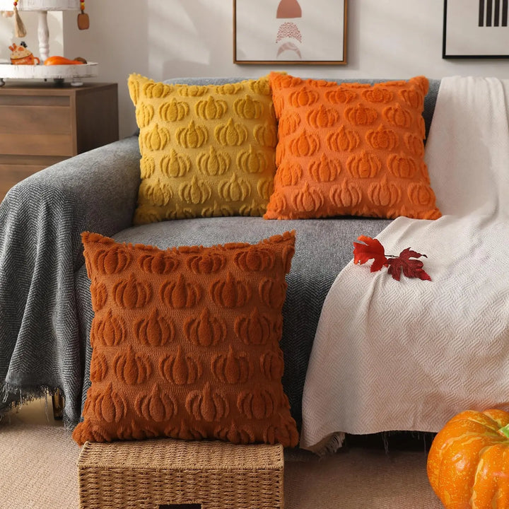 Lisslune | Soft cushion cover made of synthetic fur for autumn decoration – RusticCozy (1+1 FREE)