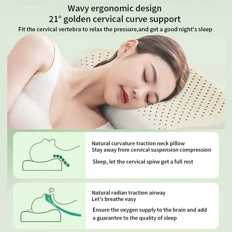 Lisslune | Hypoallergenic natural latex breathable ergonomic pillow