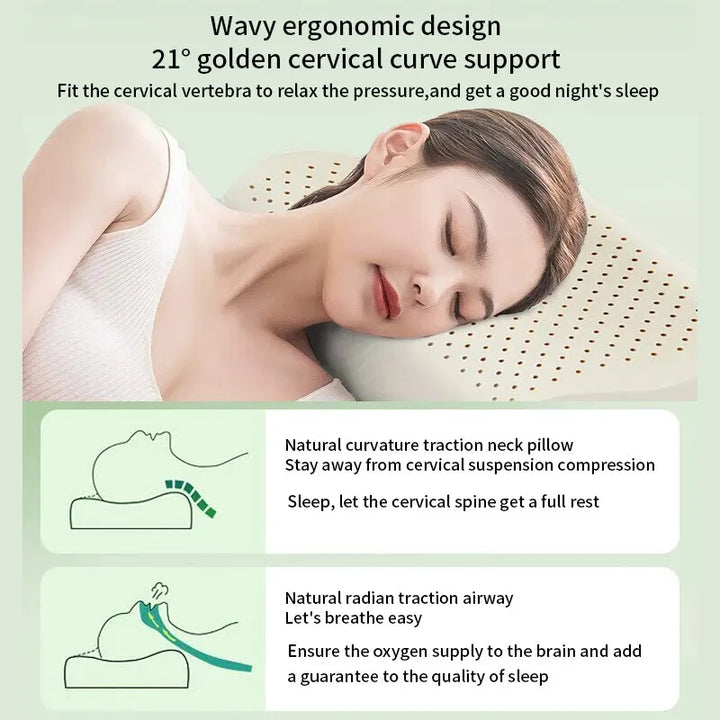 Lisslune | Hypoallergenic natural latex breathable ergonomic pillow