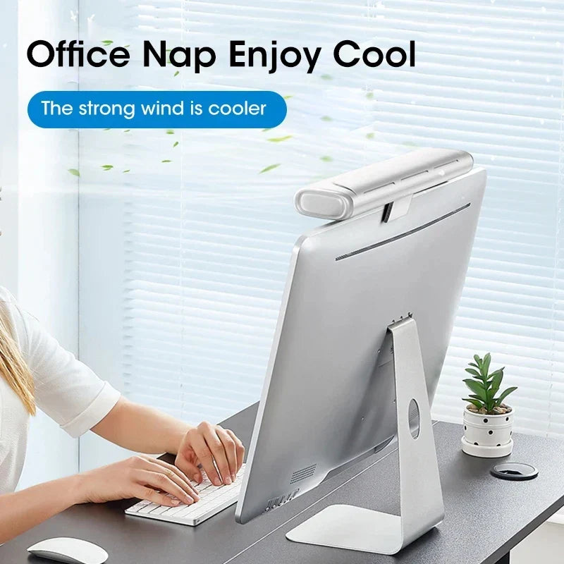 Lisslune | USB Rechargeable Portable Desk & Monitor Clip-On Air Conditioner