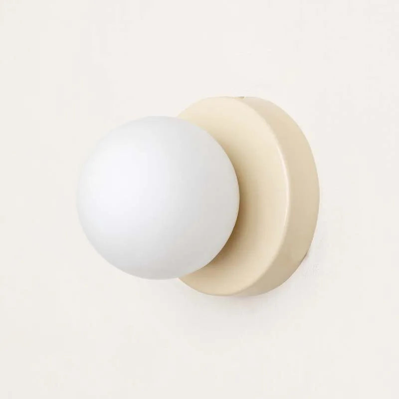 Lisslune | LumiGlobe - Modern wall lamp with glass block in Mid-Century style