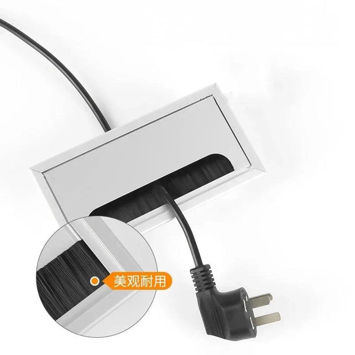 Lisslune | Slim Rotatable Aluminum Table Cable Management Grommet with Flip-Top Access