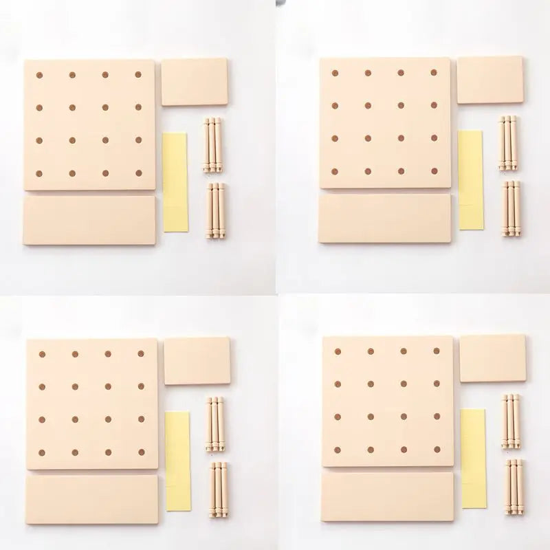 Rynx | 4Pack Sweet Pegboards Wall Shelf Holder Hooks Plastic Wall Organizer Decorations Display Shelf Wall Mounted Hanging Pegboard