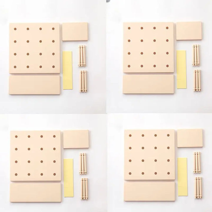 Rynx | 4Pack Sweet Pegboards Wall Shelf Holder Hooks Plastic Wall Organizer Decorations Display Shelf Wall Mounted Hanging Pegboard