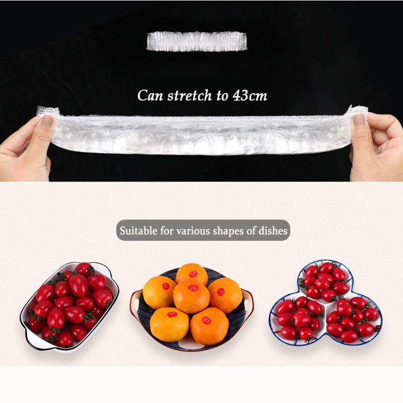 Lisslune | Ultimate 100-Pack Elastic Food Covers for Maximum Freshness Protection