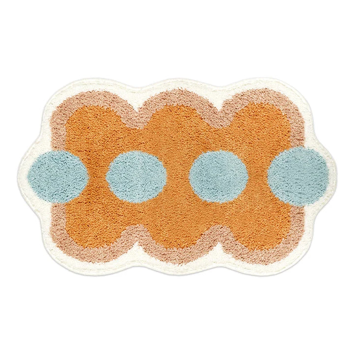 Rynx | Geometric Fabric Tufted Bathroom Mat Soft Fluffy Carpet Bedroom Nightstand Rug Doormat Floor Non-Slip Mat Aesthetic Home Decor