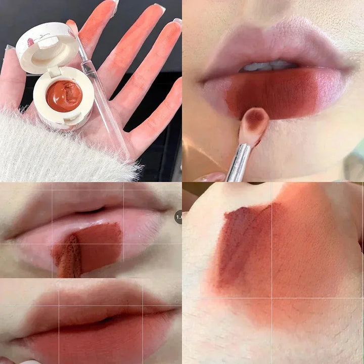 Rynx | 6 Colors Matte Lipstick Canned Pudding Lipstick Pink Lip Gloss Long-Lasting Lip Lacquer Does Not Fade Long-Lasting Lip Makeup Cosmetics