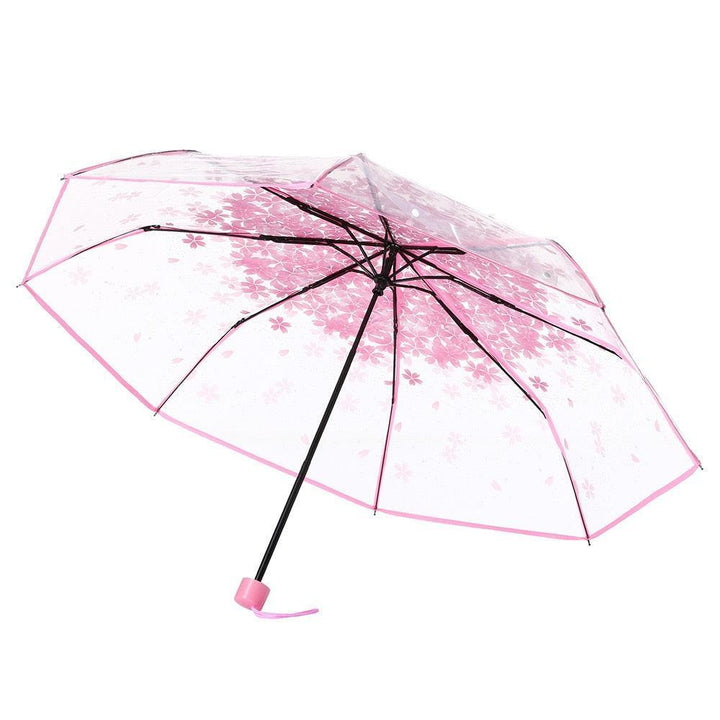 Lisslune | Chic Cherry Blossom UV-resistant Sunshade with Extended Grip Handle