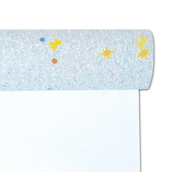 Lisslune | Sparkling White Faux Leather Craft Roll: Elevate your DIY masterpieces