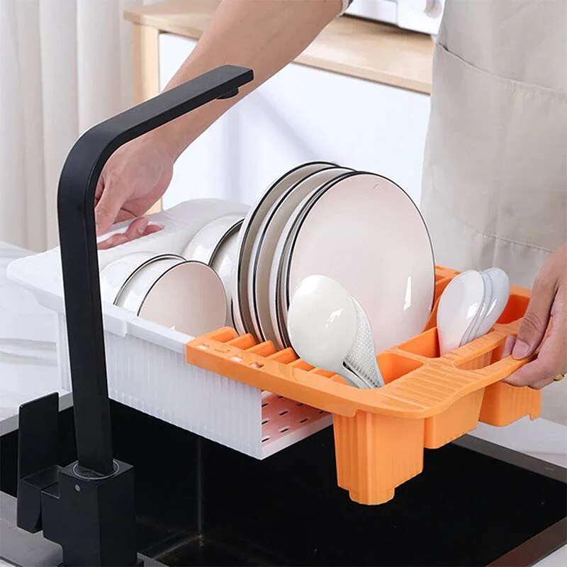 Lisslune | Efficient Kitchen Retractable Dish Drain Rack