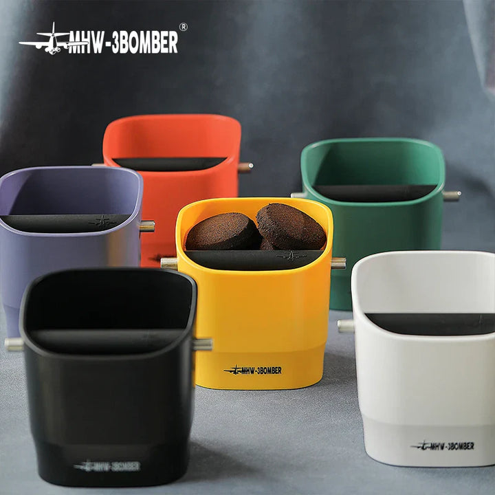 Lisslune | 0.9–1.2 l Espresso knock box, detachable knock bar and non-slip base, square coffee grounds waste, barista desktop accessories