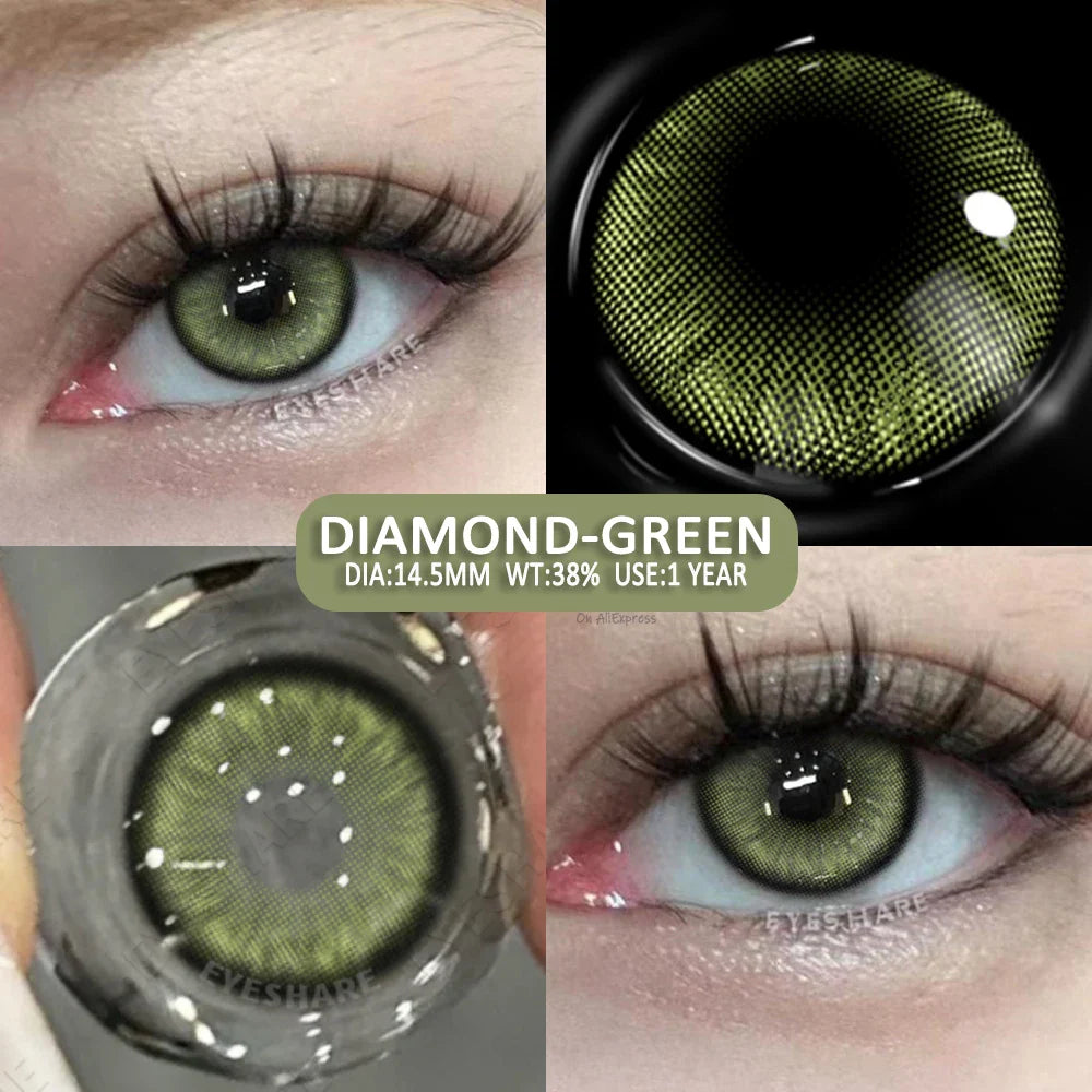 Rynx | Colorful contact lenses for the eyes 2 pcs./pair Green eye lenses Blue contact lens Annual Brown pupils cosmetic lens