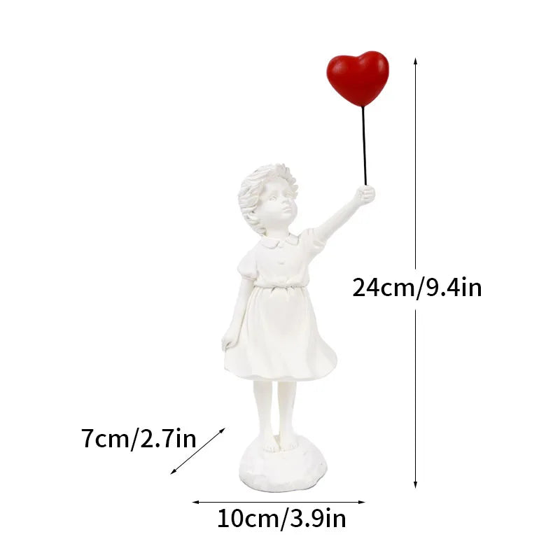 Lisslune | Dropshipping Banksy Sculpture Collection Flower Thrower Statue Pop Art Modern Balloon Girl Figurine Office Home Decoration
