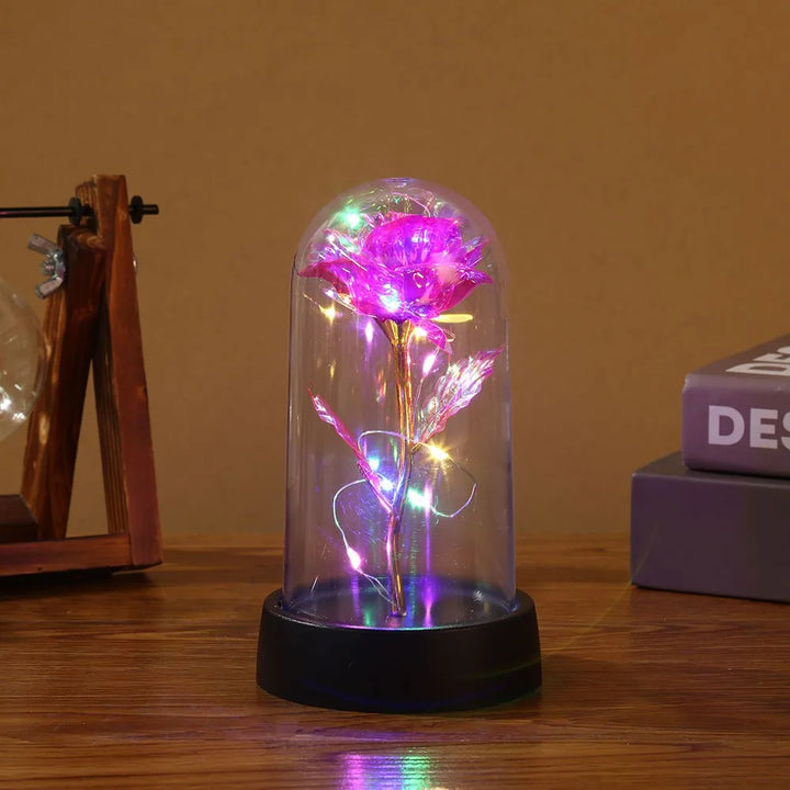 Rynx | 1pc Hot LED Enchanted Galaxy Rose Eternal Beauty Rose With Fairy Lights in Glass Dome for Valentine's Day Wedding Party Mother's Day