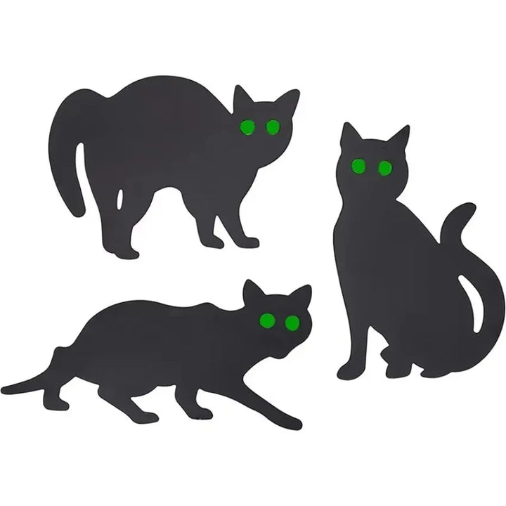 Rynx | 3 Pieces Simulation Black Cat Decoration Sign Halloween Theme Card Outdoor Garden Yard Decor Props Miniatures