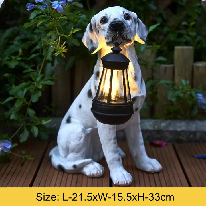 Lisslune | Solar-Powered Outdoor Resin Dog Statue Lamp