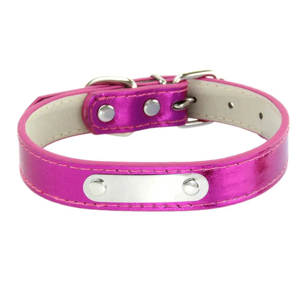 Lisslune | Glamorous Personalized Engraved Leather Dog Collar with Sparkling Accents