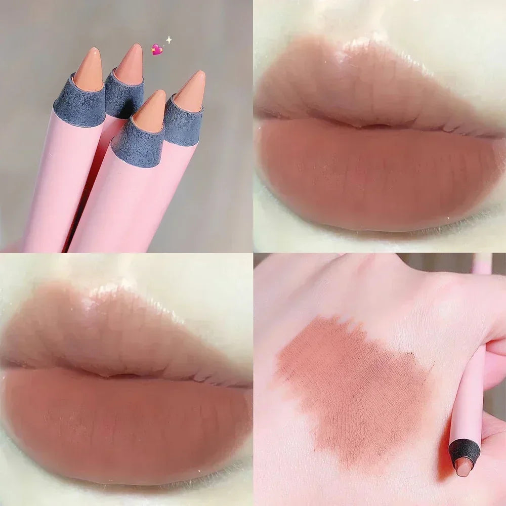 Rynx | Waterproof Lipstick Pencil Matte Nude Soft Solid Lipstick Pencil Long-lasting Professional Women's Lip Contour Korean Makeup
