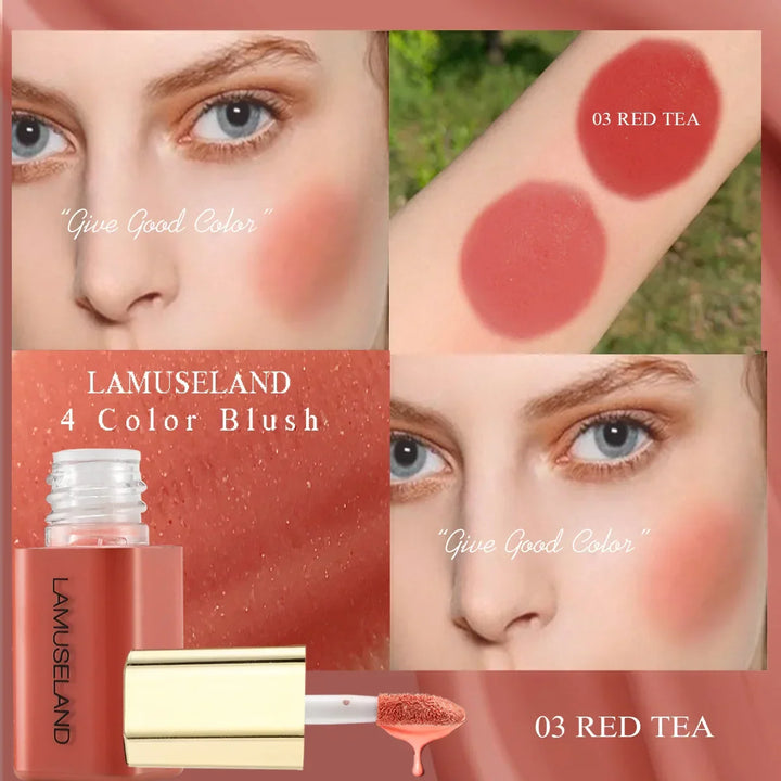 Rynx | Velvet Mini Face Matte Liquid Blush Long-lasting Silky Smooth Cheeks Eyes Blush Highlighter Stick Waterproof Contour Cosmetics