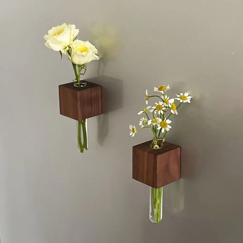 Lisslune | Wooden Magnetic Flower Tube Vase