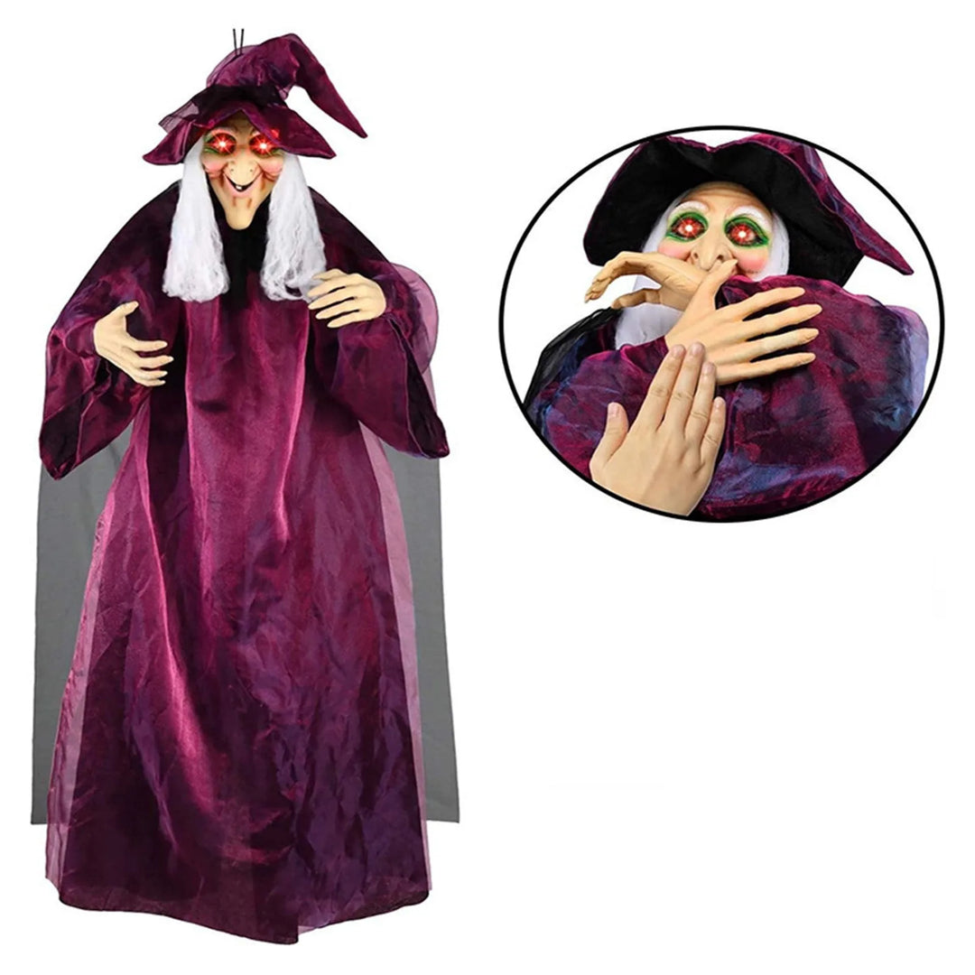 Rynx | Halloween Decoration Voice-Controlled Witch Large Hanging Cave Glowing Sound-Making Bar Ghost House Horror Decoration