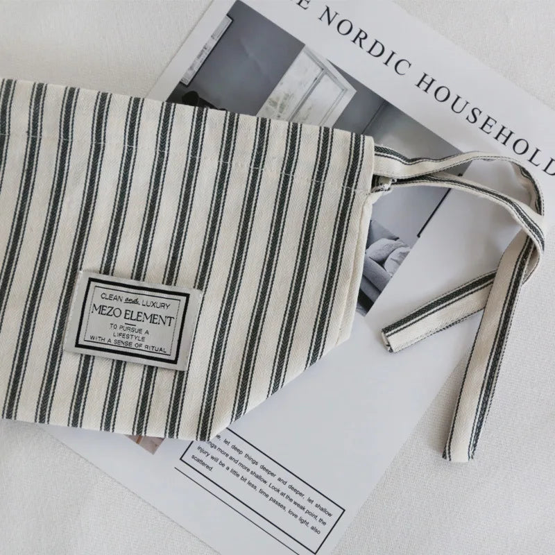 Rynx | Striped cotton fabric box with streamers woven bag storage napkin bag bedroom kitchen desktop